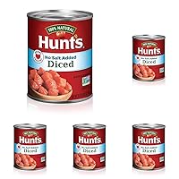 Hunt's Diced Tomatoes No Salt Added, 28 oz (Pack of 5)