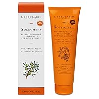 L'Erbolario Soleombra Silky After-Sun Fluid - After Sun Serum - Hydrating Sunburn Relief - Shea Butter, Argan Oil, and Quinoa Proteins - 10.1 oz