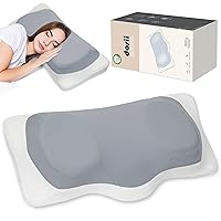 Two-Layered Cervical Neck Pillow for Pain Relief, Odorless Memory Foam Pillow with Soft Cooling Pillowcase, Ergonomic Contour Support Bed Pillow Multi-Zone for Side Back and Stomach Sleeper