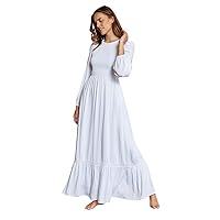 Simple Joy LDS Temple Dress with Pockets, Mormon Temple Dress in White, Plus