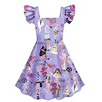 Girls Princess Dress Adorable Casual Dress Birthday Party for Fans 4-10Years