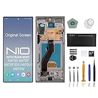 Samsung Galaxy Note 10 6.3” True Original OEM Display Digitizer LCD Screen Replacement Touch Assembly N9700 N970F N970F/DS N970U1 N970W Premium Repair Toolkit + Free Install (Aura White Frame)