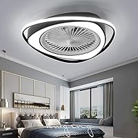 JMrider LED Ceiling Fan 38W Invisible Modern Fan Ceiling Light Lighting Bedroom Ceiling Lamp Dimmable With Remote Control Living Room Ultra Quiet Fan Kids Room Dining Room Bedroom