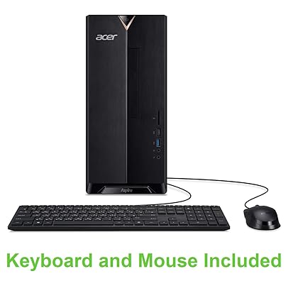 Acer Aspire TC-895-UA91 Desktop, 10th Gen Intel Core i3-10100 4-Core Processor, 8GB 2666MHz DDR4, 512GB NVMe M.2 SSD, 8X DVD, 802.11ax Wi-Fi 6, USB 3.2 Type C, Windows 10 Home