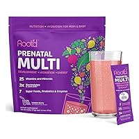 Prenatal Multivitamin Powder with 3X Electrolytes - 25 Vitamins & Minerals, 3X Electrolytes, Folate, Iron, Vitamin D3, 7 Superfoods & Probiotics, Sugar-Free Vitamins & Hydration | 24 Packets