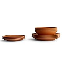 Year & Day Outdoor 12 Piece Plant Derived Dinnerware Set with Big Bowls, Dish Set for 4