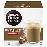 Nestlé Nescafe Dolce Gusto Coffee Pods - Decaffeinated Café au Lait Flavor - Choose Quantity (1 Pack (16 Capsules))