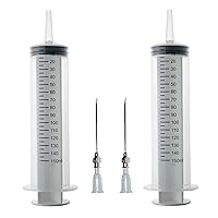 2Pcs-150ml syringe, 150cc syringe,Kitchen syringe glue syringe plastic syringe, large volume syringe with needle, dispensing syringes (150ml)