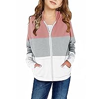 storeofbaby Girls Zip Up Hoodie Casual Long Sleeve Jacket Lightweight Sweatshirt with Pockets