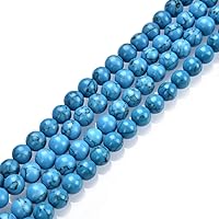 1 Strand Adabele Natural Turquoise Blue Howlite Healing Gemstone 4mm (0.16 Inch) Small Loose Round Stone Beads (89-94pcs) for Jewelry Craft Making GS18-4