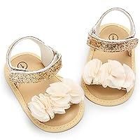 LAFEGEN Infant Baby Girls Summer Sandals Newborn Toddler First Walker Crib Dress Shoes