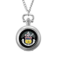 Seal of Colorado Fashion Quartz Pocket Watch White Dial Arabic Numerals Scale Watch with Chain for Unisex