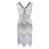 Gatsby Dresses for Women Sexy Plus Size Glitter Fringe Dress Art Deco Roaring 20s Cocktail Party Dress