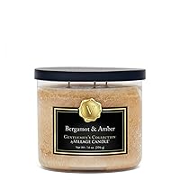 Village Candle Bergamot & Amber Glass 3-Wick Bowl, Scented Candle, 14 oz., Brown
