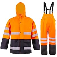 Rain Suit For Men & Women Waterproof Heavy Duty Rain Gear Outdoor All-Sport Work Fishing Jacket & Trouser Raincoats