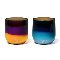 Silipint: Silicone 12oz Stemless Wine Glasses: 2 Pack Sun Storm & Moon Beam - Reusable, Sustainable, Flexible & Unbreakable Cups