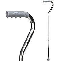 DMI Walking Cane and Walking Stick for Adult Men and Women, FSA Eligible, Lightweight and Adjustable from 30-39 Inches, Supports up to 250 Pounds with Ergonomic Hand Grip and Wrist Strap, Silver