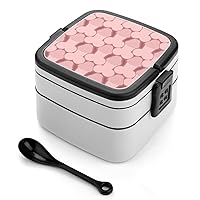 Penis Pattern Bento Box with Spoon 2 Layer Food Container Cute Lunch Box for Travel Dining Out Work