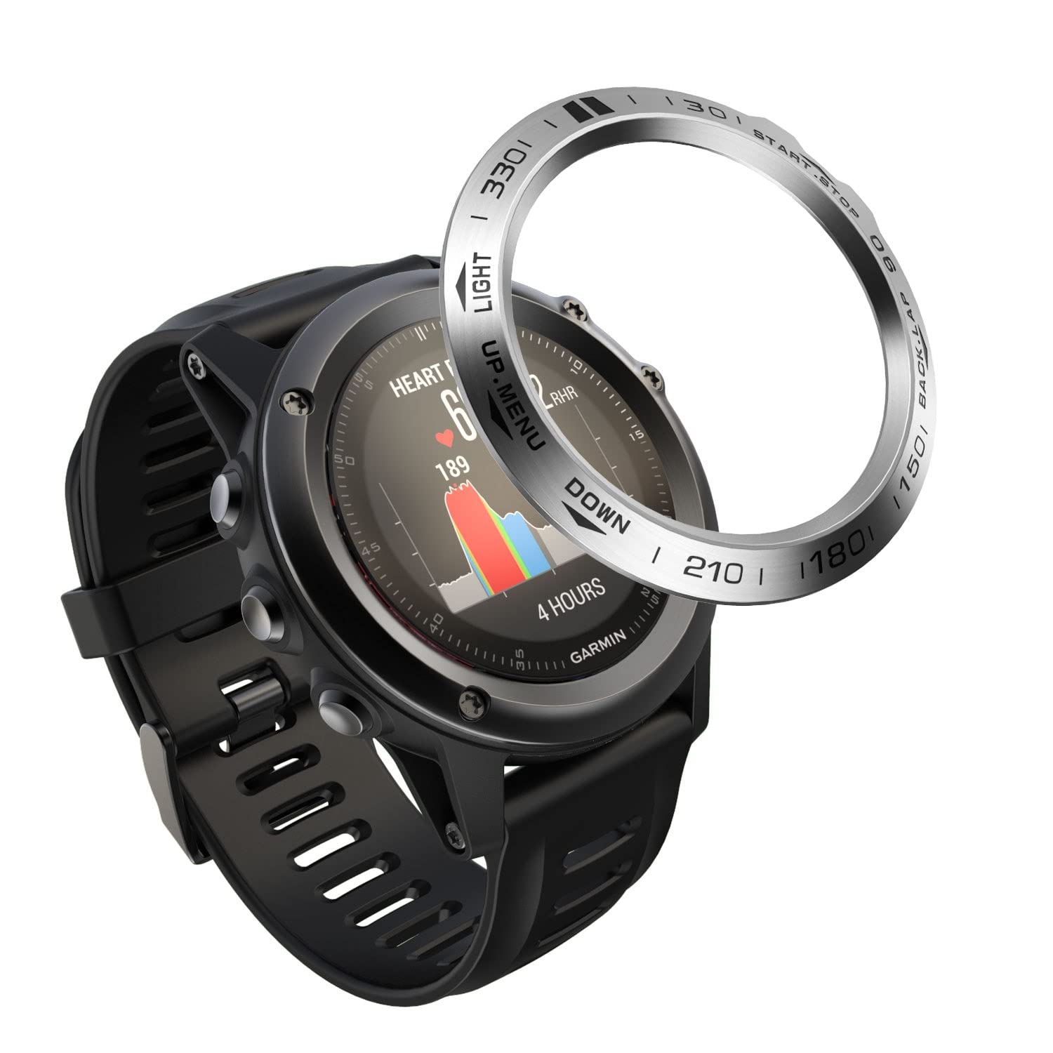 ANZOAT New Steel For Garmin Fenix 5X 5XPlus/Fenix 3 3HR Frontier Bezel Ring Adhesive Anti Scratch Metal Cover Smart Watch Accessories
