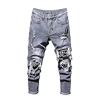 Boy's Skinny Fit Ripped Destroyed Distressed Fashion Kids Denim Jeans Pants
