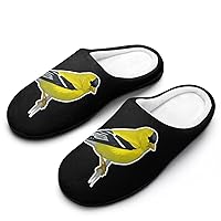 Yellow Goldfinch Men's Cotton Slippers Memory Foam Washable Non Skid House Shoes