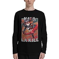 Anime Kill La Kill T Shirt Man's Summer Round Neck Clothes Casual Long Sleeve Tee Black