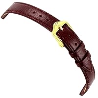 12mm Hirsch Osiris Burgundy Genuine Leather Padded Stitched Watch Band Regular