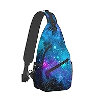 Purple Star Sky Print Crossbody Backpack Shoulder Bag Cross Chest Bag For Travel, Hiking Gym Tactical Use