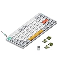 nuphy Air75 V2 Portable 75% Mechanical Keyboard,Wireless Keyboard,Supports Bluetooth/2.4G/USB-C RGB Bluetooth Keyboards,Compatible with Windows/Mac OS/Linux Systems White-Gateron Moss Switch
