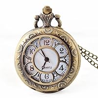 Hollow Petal Quartz Pocket Watch for Men and Women's Casual Vintage Hanging Chain Watch