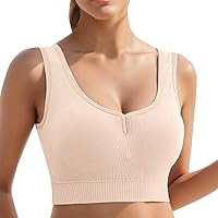 Womens' Sports Bra Longline Wirefree Padded with Medium Support Yoga Bras Gym Running Workout Comfort Bras for