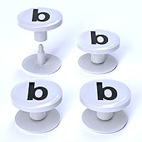 BOGGbeans 4-Pack Bogg Bag Replacement Buttons with B for Handle Strap. Compatible with Bogg Bag and Most Beach Tote Handles. Fix Your Beach Bag Handle Quickly and Easily (''B'' White) (BB-RIVET-04)
