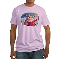 Fitted T-Shirt Santa and Rudolf Taking a Selfie - Pink, Medium
