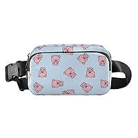 Cute Piggy Cartoon Pattern Fanny Packs for Women Men Belt Bag with Adjustable Strap Fashion Waist Packs Crossbody Bag Waist Pouch for Sports