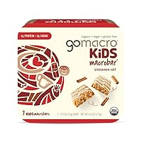 GoMacro Kids MacroBar Organic Vegan Snack Bars - Cinnamon Roll (0.90 Ounce Bars, 7 Count)