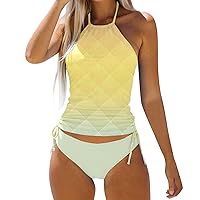 Postpartum Swimsuit for Women Normal Swimsuit Backless 2 Piece Printing Adjustable Sunflower Swimming Suits for
