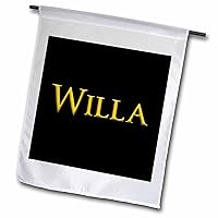 3dRose Willa popular girl name in the USA. Yellow on black talisman - Flags (fl_353705_1)