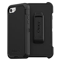 iPhone SE 3rd & 2nd Gen, iPhone 8 & iPhone 7 (Not Compatible with Plus Sized Models) Defender Series Case - BLACK, Rugged & Durable, with Port Protection, Includes Holster Clip Kickstand