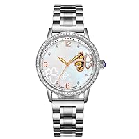 Watches for Women Automatic Mechanical Stainless Steel Strap Rhinestone Fashion Wrist Watch for Women