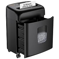 Bonsaii 8 Sheet High Security Micro Cut Paper Shredder with 4 Gallon Pullout Basket, Credit Cards/Mail/Staples/Clips Shredder for Home Office Use (C206-G)