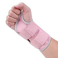 Wrist Brace for Carpal Tunnel, Night Wrist Sleep Support Splint with Compression Sleeve Adjustable Straps for Pain Relief, Arthritis, Tendonitis, Fitness (Right Hand-Pink, S/M (Pack of 1))