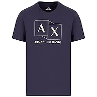 A｜X ARMANI EXCHANGE Men's Slim Fit Mercerized Cotton Jersey Ax Box Logo Tee