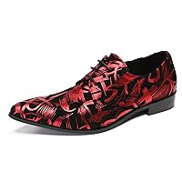 Men's Oxfords Red Dress Casual Prom Wedding Leather Walking Shoes Western Fashion Party Ballroom Tuxedo Shoes for Men