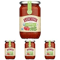 Lucini, Organic Tomato Basil Sauce, 25.5 Ounce (Pack of 4)