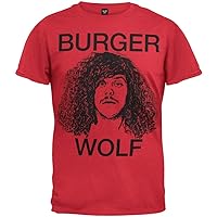 Workaholics - Mens Burger Wolf Soft T-Shirt Large Red OG Exclusive