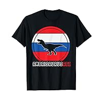 Dinosaur 4th of July Men Amerisaurus T Rex American Flag USA T-Shirt