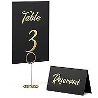30 Black Table Numbers & 30 Gold Table Number Holders & 10 Black Reserved Signs