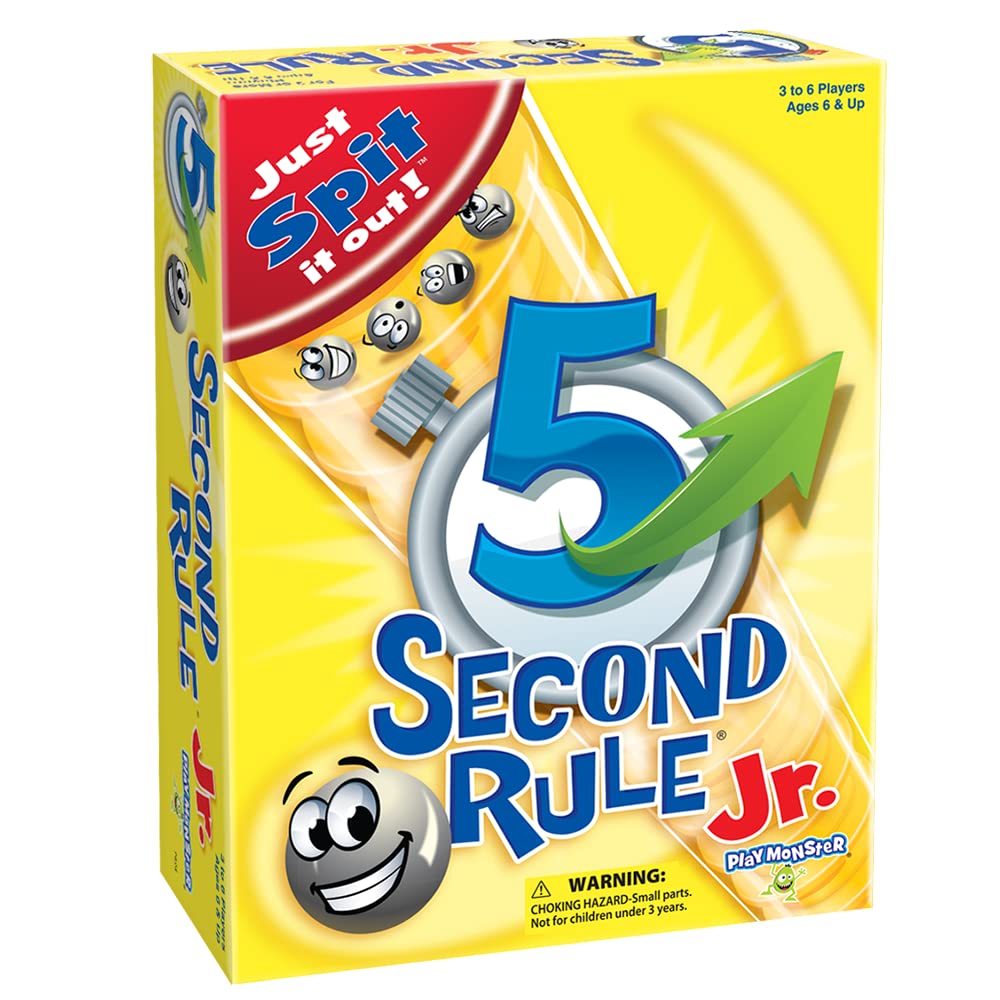 5 Second Rule Jr. — Board Game — Just Spit It Out — Competitive Family-Friendly Game — For Ages 6+ — 3+ Players