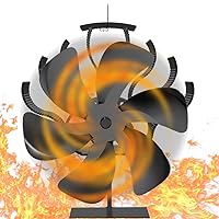 Tomersun Wood Stove Fan Heat Powered 6 Blades Wood Burning Stove  Accessories Heat Fan for Wood Stove