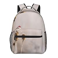Bird Perched Printed Laptop Backpack With Side Mesh Pockets Casual Backpack For Man Woman Travel Daypack